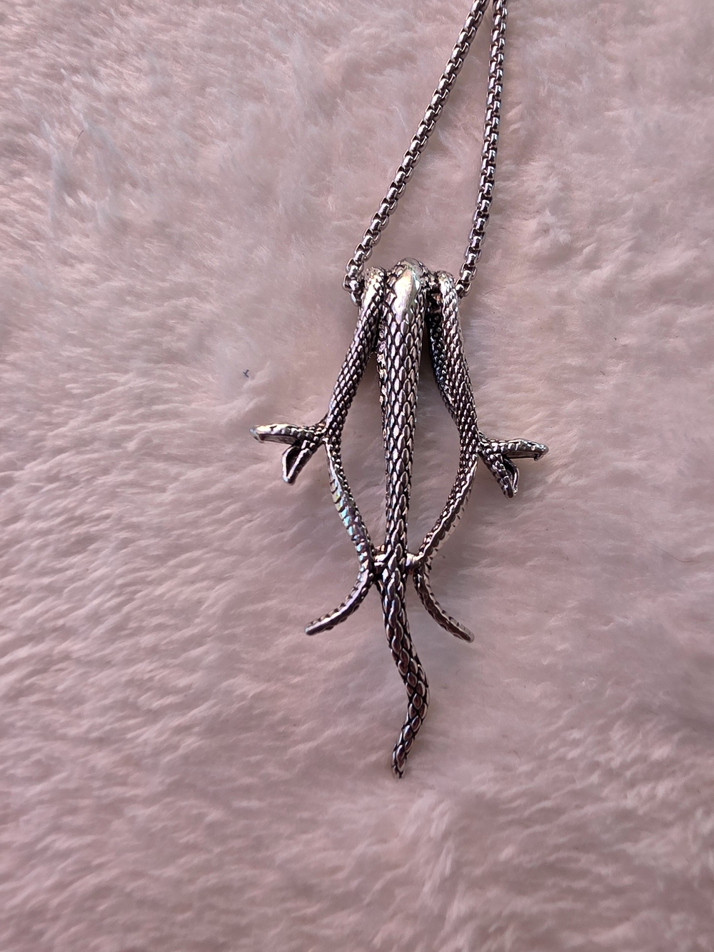 Stainless Steel Chain Snake Pendant Necklace